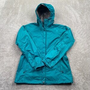 EMS Eastern Mountain Sports Womens System 3 Rain Jacket Teal Blue Hooded Medium